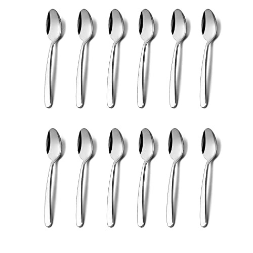 HaWare 12-Pieces Teaspoons, Heavy Duty Stainless Steel 6.7 Inches Small Spoons, Modern & Elegant Design, Mirror Polished, Dishwasher Safe