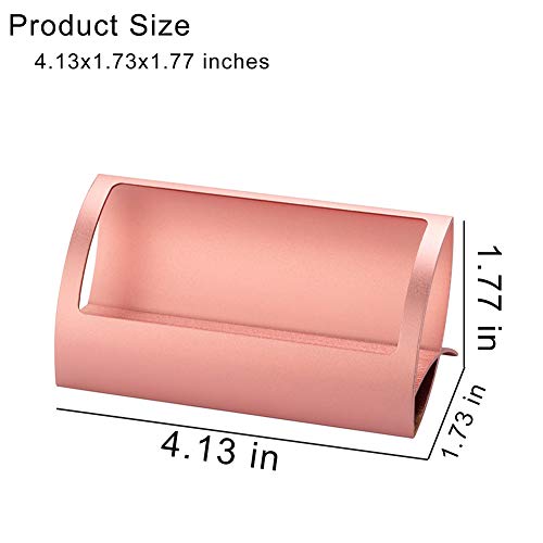 Metal Business Card Holder for Desk - Modern Aluminum Business Card Display Holder Stand, Desktop Name Card Rack Organizer, Rose Gold - color: Rose Gold