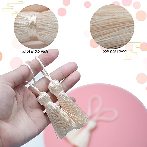 20Pcs 4.3 Inch Silky Mini Craft Tassels for Earrings, Souvenir(Beige Red) - color: #11beige Red