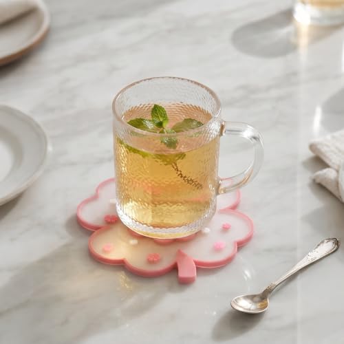 Kawaii Coasters Office Desk Accessories Clover Coasters Set of 2 Desk Decor - size: Small Pink Clover 2pcs