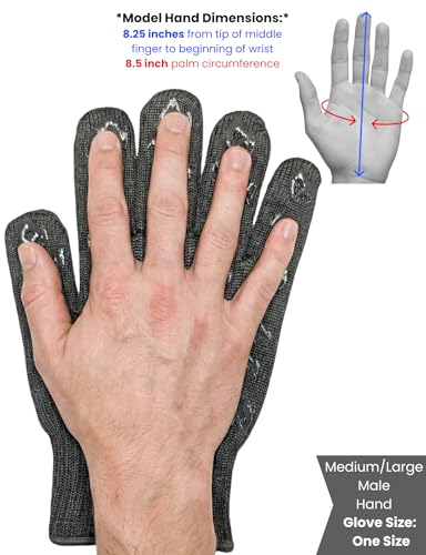 Oven Gloves with Fingers - 932°F Extreme Heat Proof and Cut Resistant Mitts for Kitchen, BBQ, Grill, Baking, Fire Pit - EN407 Certified with Non-Slip Silicone Grip and Cotton Lined for Comfort - color: Gray, size: One Size Fits Most Standard Cuff