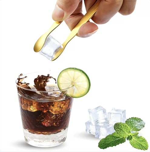 12PCS Golden Ice Tongs Mini Sugar Tongs, Stainless Steel Tiny Kitchen Tongs - size: 12 pieces, Golden