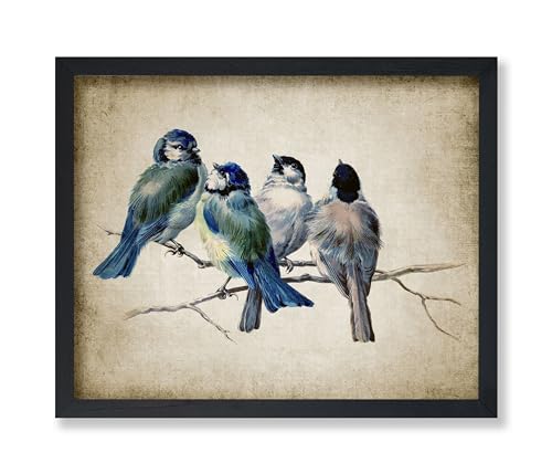 Poster Master Blue Birds On Branch Poster - Bird Print - Watercolor Art - Minimal Art - Gift for Men, Women & Animal Lover - Aesthetic Decor for Living Room or Kid's Room - 8x10 UNFRAMED Wall Art - color: Style-13, size: 8"L x 10"W