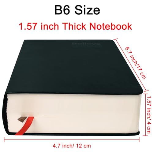 SAYEEC Thick Lined Journal Notebook 720 Pages Leather Journals for Writing B6 Soft Cover College Ruled Notebook 360 Sheets Lined Paper Memo Book Personal Daily Diary Gift for Men Work Note Taking - color: Black B6