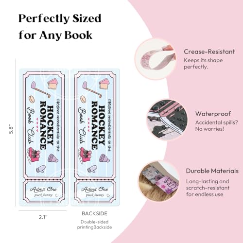 Kaciola Studio 10PCS Cute Ticket Style Bookmarks, Funny Bookmarks for Women, Double Sided Fantasy Booklover Gifts, Cute Gifts for Romance Reader Friends Girls - color: Cute Ticket