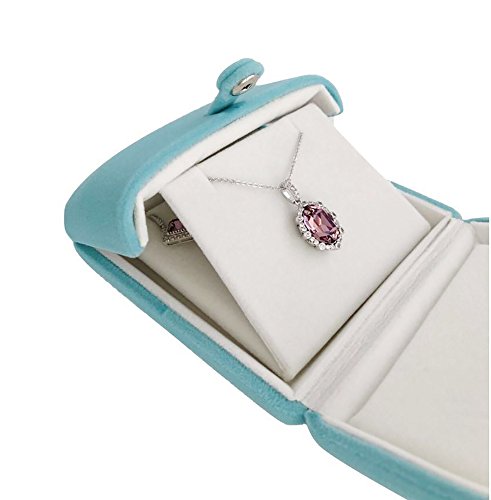 Aqua Packaging Case Premium Velvet Jewelry Gift Box Double Layer Function Necklace Earring Combo (Jewelry not included) - color: Necklace Earring Combo Case