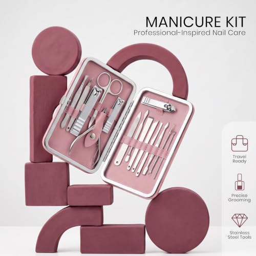Utopia Care Manicure Set Professional Nail Clippers Kit - color: Purple, size: Pack of 16