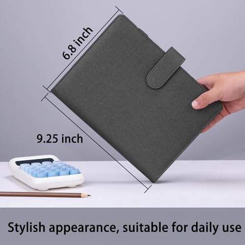 Antner A5 Binder 6 Ring Refillable Notebook Budget Planner Cover for Cash Organizer, PU Leather Loose Leaf Photocard Holder Aesthetic Binder with Magnetic Buckle for A5 Planner Inserts, Glitter Black - color: Glitter Black