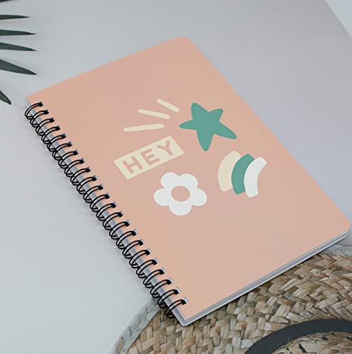 Yansanido Spiral Notebook, 4 Pcs A5 Cherry Design Hardcover 8mm Ruled 4 Color 80 Sheets -160 Pages Journals for Study and Notes (Cherry) - style: Cherry