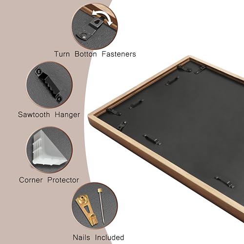 20x30 Picture Frame, USA-Sourced Natural Walnut Wood with Plexiglass, Handcrafted Rounded Corners, Matted to 16x24 Photo, Horizontal and Vertical Gallery Wall Poster Frame - color: Walnut, size: 20X30