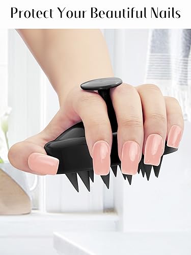 HEETA Scalp Massager Hair Growth Scrubber for Dandruff Removal Hair Care - color: Whole Black