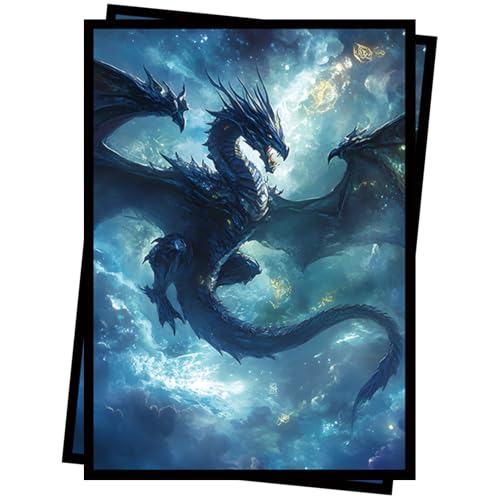 100 PCS TCG/MTG Card Sleeves, Matte Back Anti-Slip & Easy Shuffling Applicable to OCG CCG DTCG PTCG, 2.6 x 3.6 in Standard Size Cards (Galaxy Dragon) - color: Galaxy Dragon