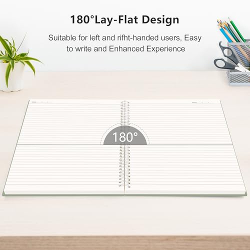 RETTACY Spiral College Ruled Notebook, 300 Pages, A5 Size (5.7" x 8.2") - color: Light Green, size: 5.7" x 8.2"