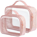 PACKISM Clear Makeup Bag Travel - TSA Approved Toiletry Bag, 2 Pack Pink - color: Beautiful Pink