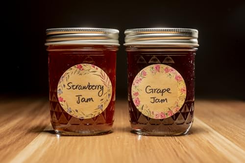 (500pc/Roll) 2" Pink Flower Label Stickers for Jars, Lids, Pantry, Mason Jars, Spice Bottles & More - color: Pink Flower 2"