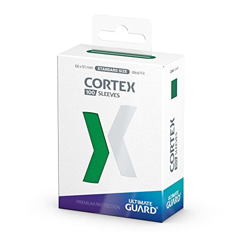 Ultimate Guard Cortex Outer Card Sleeves, 100 Standard Size TCG Sleeves, 66 x 91mm, Green Back, Glossy Finish, No PVC & Acid-Free, High Clarity - color: Green, size: Standard Glossy