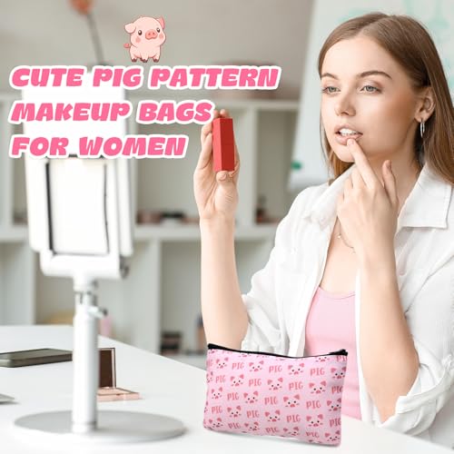 Eaasty 20 Pieces Pink Pig Gift Set Sticky Notes with Piggy Pens, Pencil Bags Makeup Bags, 3 x 4 Inches Cute Note Pads, Funny 1.0 mm Ballpoint Pens, Office Supplies for Women - style: Pink Pig