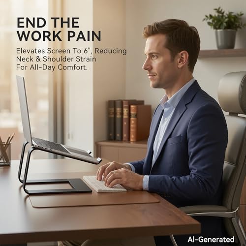 SOUNDANCE Laptop Stand, Aluminum Ergonomic Desk Riser, 10-15.6",Black - color: B-Black, size: For 10 to 15.6 Inches Laptop