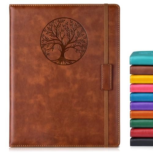 Biuwory Leather Journal Notebook, 256 Thick Lined Pages, Hardcover 8.6"×11" - color: Brown, size: Lined-256 Pages (8.6"×11")