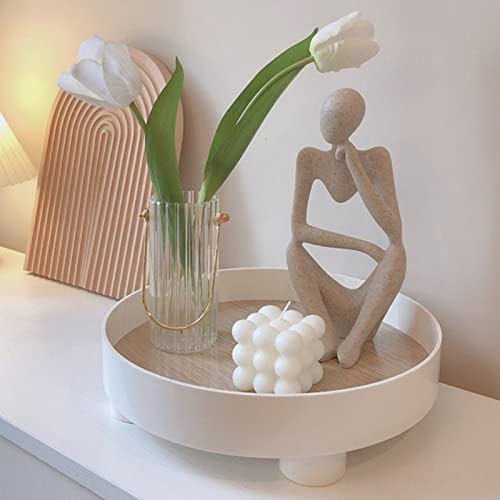 Dnoifne The Thinker Sculpture, Aquarium Ornaments, Abstract Sculpture Statue, Gift Art Decorative, Home Decor Figurine (Left, Large) - color: Left, size: Large