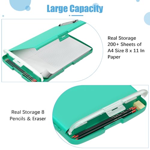 Hongri Clipboard with Storage with Pencil Case, 8.5 x 11 Storage Clip Board - color: Green