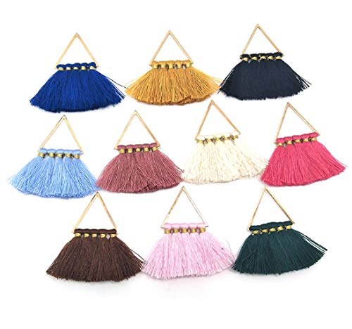 20Pcs Cotton Cord Handmade Mini Tassels, Colorful Earring Tassels Assorted Colors Randomly (17) - color: 17