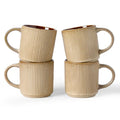 famiware Coffee Mug Set of 4, Star 12 oz Ceramic Mugs Cups Set with Handle - color: Star-Cream Cocoa, size: 4 Count (Pack of 1)