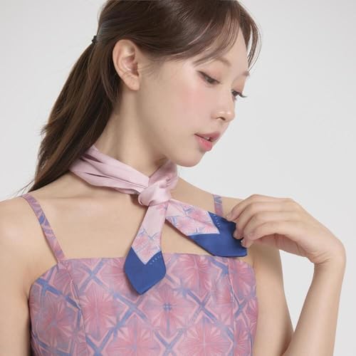 Daenggi Modern Hanbok Floral Hair Ribbon Scarf, Versatile Wrap - color: Pink