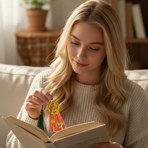 Korean Hanbok Metal Bookmark Set of 4 – Traditional Korean Souvenir Gift with Tassel, Decorative Korean Culture Bookmark, Unique Gift for Book Lovers, Students, Teachers, Reading Accessories