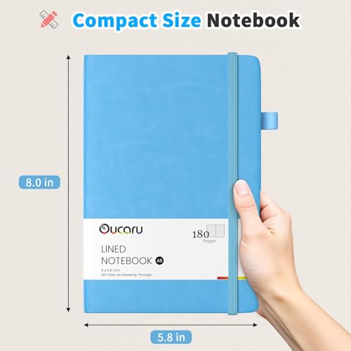 Oucaru 4 Pack A5 Lined Journal Notebook, 180 Pages 100 GSM Paper for Travel - color: Navy Blue, size: 4 Pack