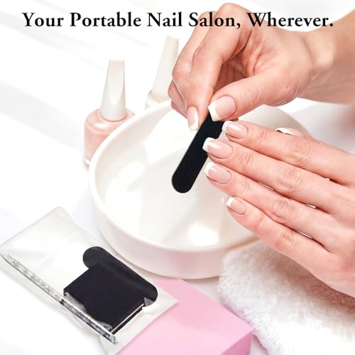100 Sets Disposable Manicure Kit Individually Package, Black - color: Black