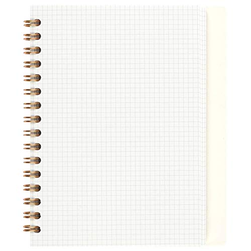 Maruman Septcouleur Spiral Notebook, 200 Pages, A6 3mm Grid, White - color: Crisp White, size: 5.98" x 4.57"