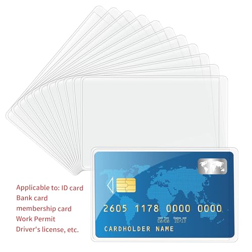 30 Packs Clear Card Holder Sleeves, Side-Open Waterproof Business Card Protector Sleeves PVC Soft for Credit Cards, Driver's License