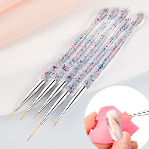 Nail Dotting Tools Kit - 10 Pcs, 5 Double-end Tools, 5 Nail Liner Brushes - color: c-10pcs