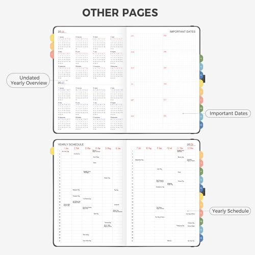 Undated Appointment Book, 52 Weekly & 12 Monthly Planner, A5 (5.7" x 8.3") - color: Black