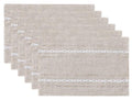 Wracra Cotton Linen Place Mats, Brown Embroidered Placemats Set of 6 - color: Hemstitched Brown, size: Placemats(Set of 6)