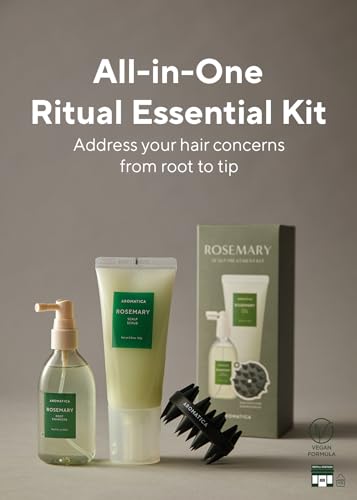 AROMATICA Rosemary Scalp Care Gift Set with Dual Brush