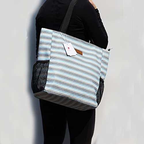ESVAN Original Floral Water Resistant Large Tote Bag Shoulder Bag for Gym Beach Travel Daily Bags Upgraded - color: [C] a