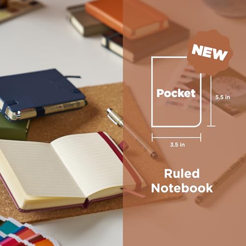 SAKURA Ruled Pocket Journal Notebook, Pine Needle, Indigo & Mulberry - color: Pine Needle, Deep Indigo & Mulberry