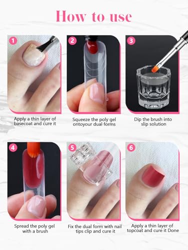 EBANKU Poly Gel Nail Forms - 96PCS Dual Forms for Builder Nail Extension - color: 4 Shapes Set