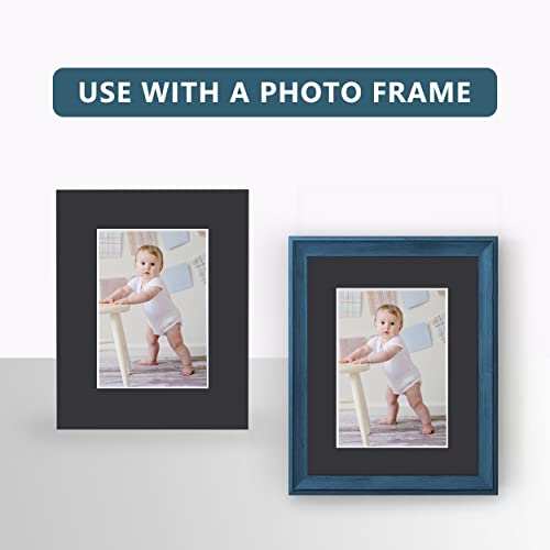 Somime 10 Pack Acid-Free 8x10 Black Mat Set for 5x7 Pictures with Bevel Cut - size: 8"x10" 10pack black complete set