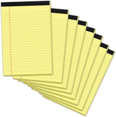 8 Pack Yellow Legal Pads 5x8 Small Note Pads 240 Sheets Yellow Pads Paper - color: Yellow 8, size: 5x8 Inch