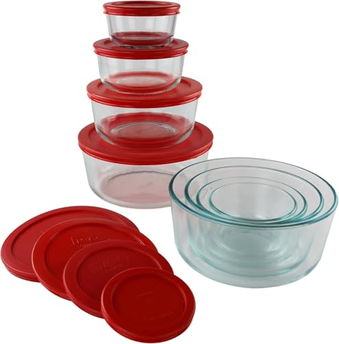Pyrex Simply Store (8-Pack) Glass Food Storage Containers Set - size: 8 Pack (Medium)