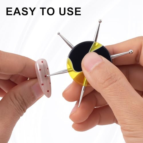 Nail Dotting Tool, 6-in-1 Metal Dotting Tool Nail Art, Colorful - color: colorful, 1 pcs