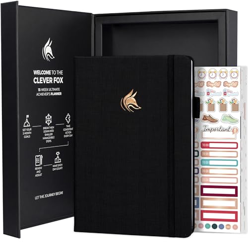 Clever Fox 13-week Ultimate Achiever's Daily Goal Planner, Black - color: Onyx Black