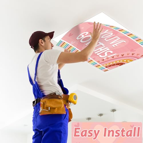 Wiooffen 6 Pcs Fluorescent Light Covers with 60 Magnets Decorative for Classroom Ceiling Lights 4 x 2 Feet Magnetic Light Cover Filter Easy Install for Office Hospital Home Ceiling Supplies (Boho) - color: Boho