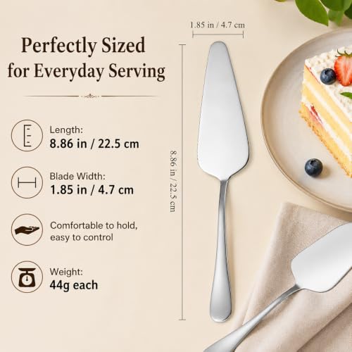 Cake Server Set of 2, 8.86" Stainless Steel Pie Cutter Spatula for Desserts