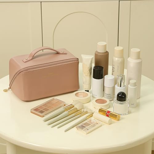Omeily Travel Makeup & Toiletry Bag for Women Cosmetic Bag Makeup Organizer - color: C-Pink
