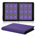Toploader Binder, 9-Pocket 288 Cards Holder for 3"x4" Rigid Card Sleeves - color: 9Purple6