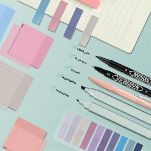Jutom 38 Pcs Book Annotation Kit for Bible Study, Purple Series, Square - color: Purple Series